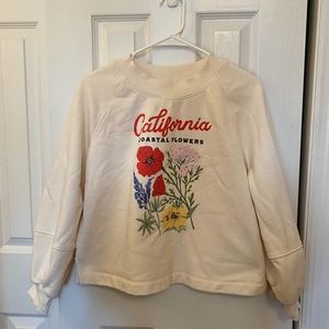 Old Navy Cropped California Flowers Sweatshirt